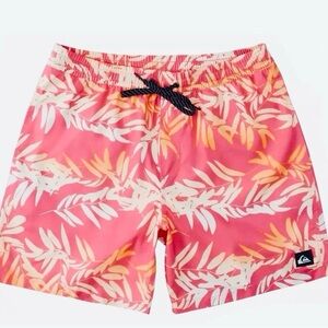 QUIKSILVER Floral Fade 17" Volley Swim Trunks Board Shorts, Pink